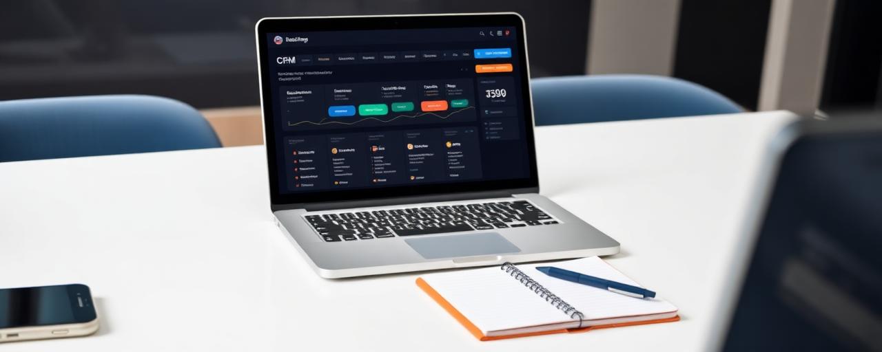 Laptop displaying a sales pipeline dashboard